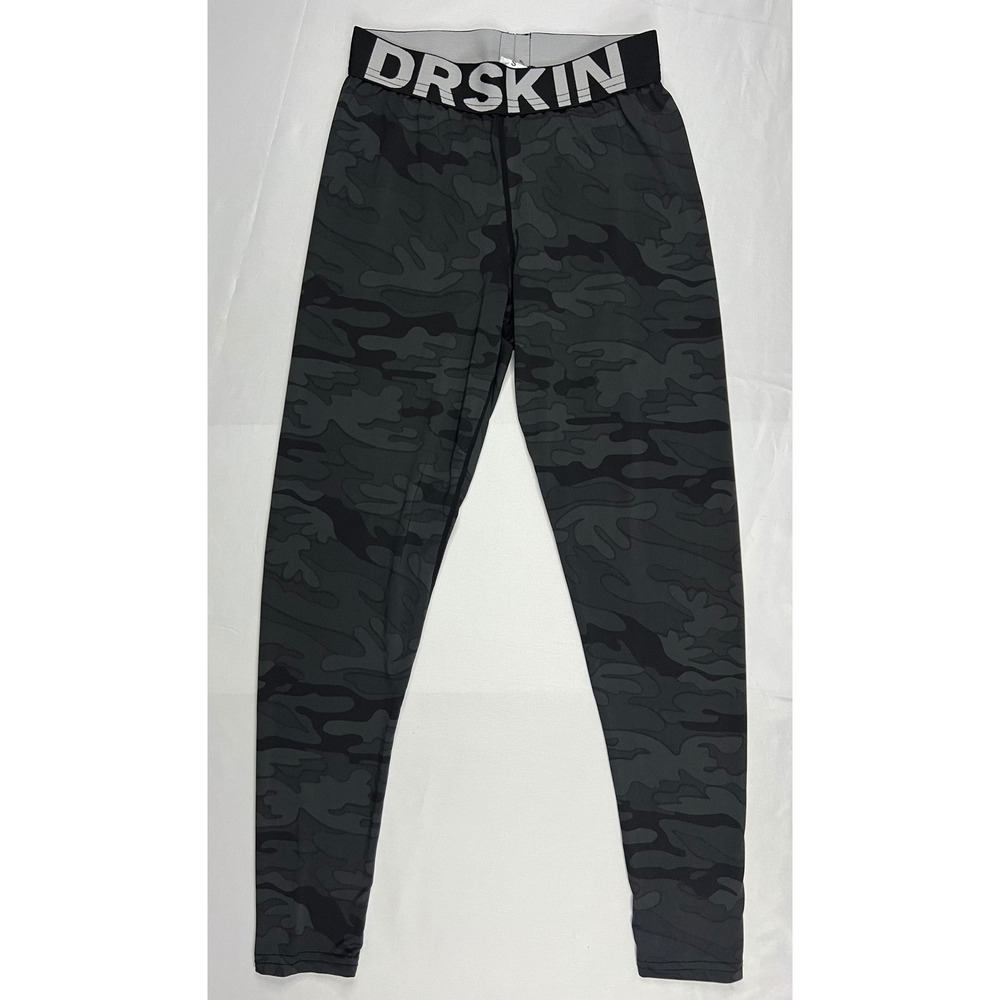 DRSKIN Mens Compression Leggings Small Black Camo Athletic Base Layer Pants